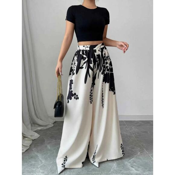 Boho Printed Wide Leg Pants - Picture 1 of 6